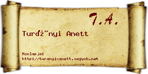 Turányi Anett névjegykártya